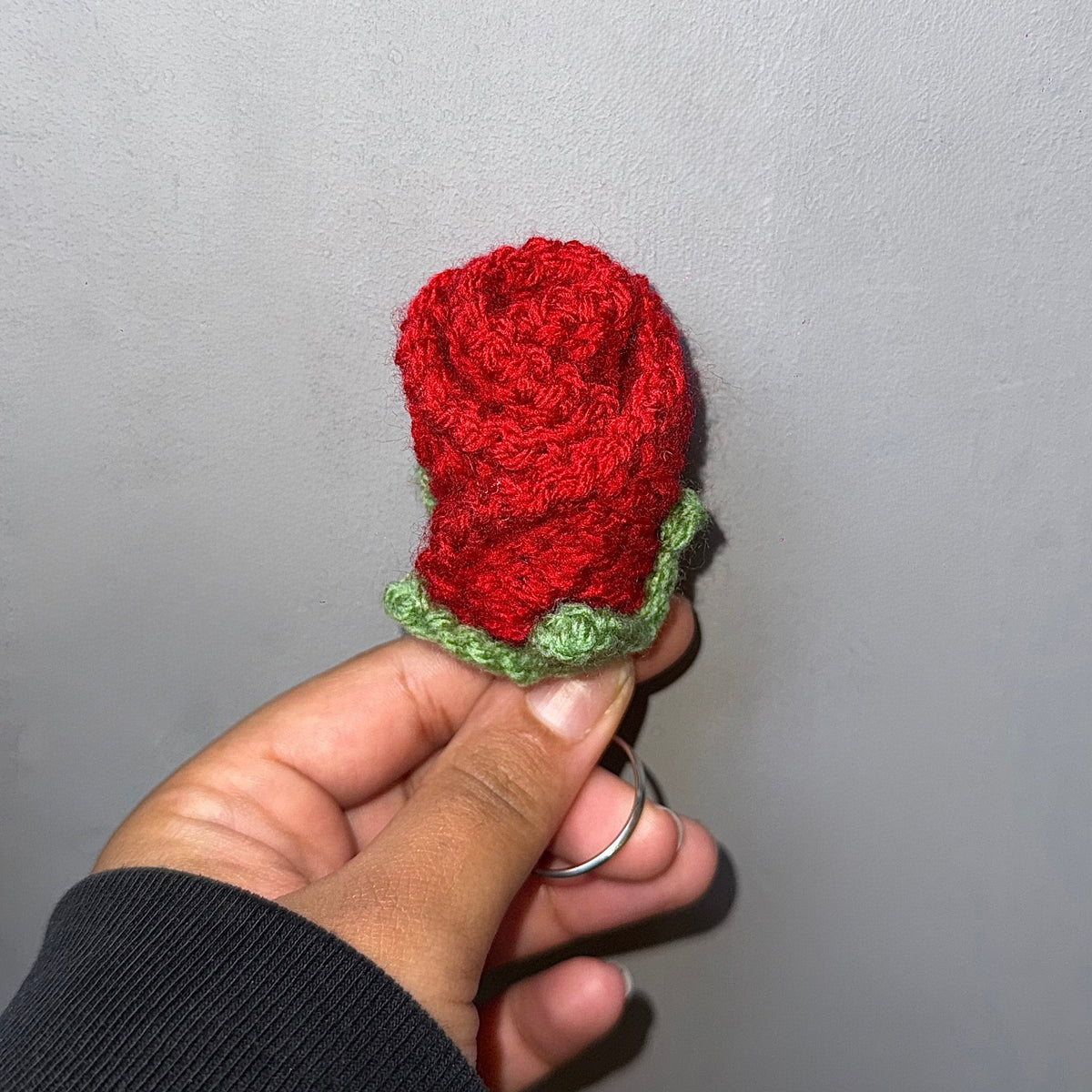 Porte clé bouton de rose