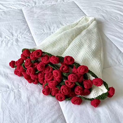 Couverture bouquet de fleurs au crochet